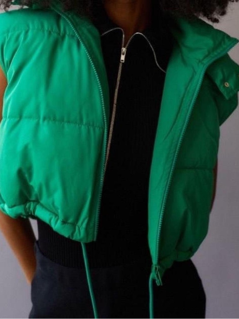 Green Puffer Vest Jacket - Urban Outfitters